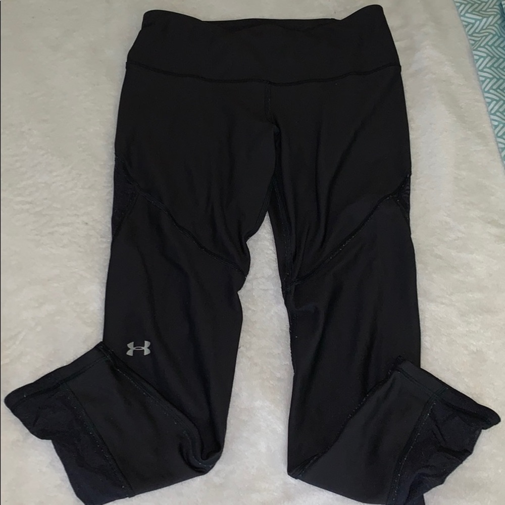 Under Armour Black Leggings with Mesh Design